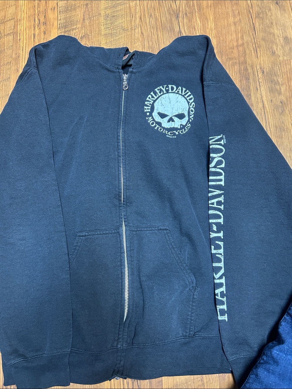 Harley-Davidson Black Zip Front Logo Hoodie Jacket 2022